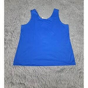 Chicos Tank Top‎ Womens Plus Size 3 Blue Scoop Neck Stretch Fabric